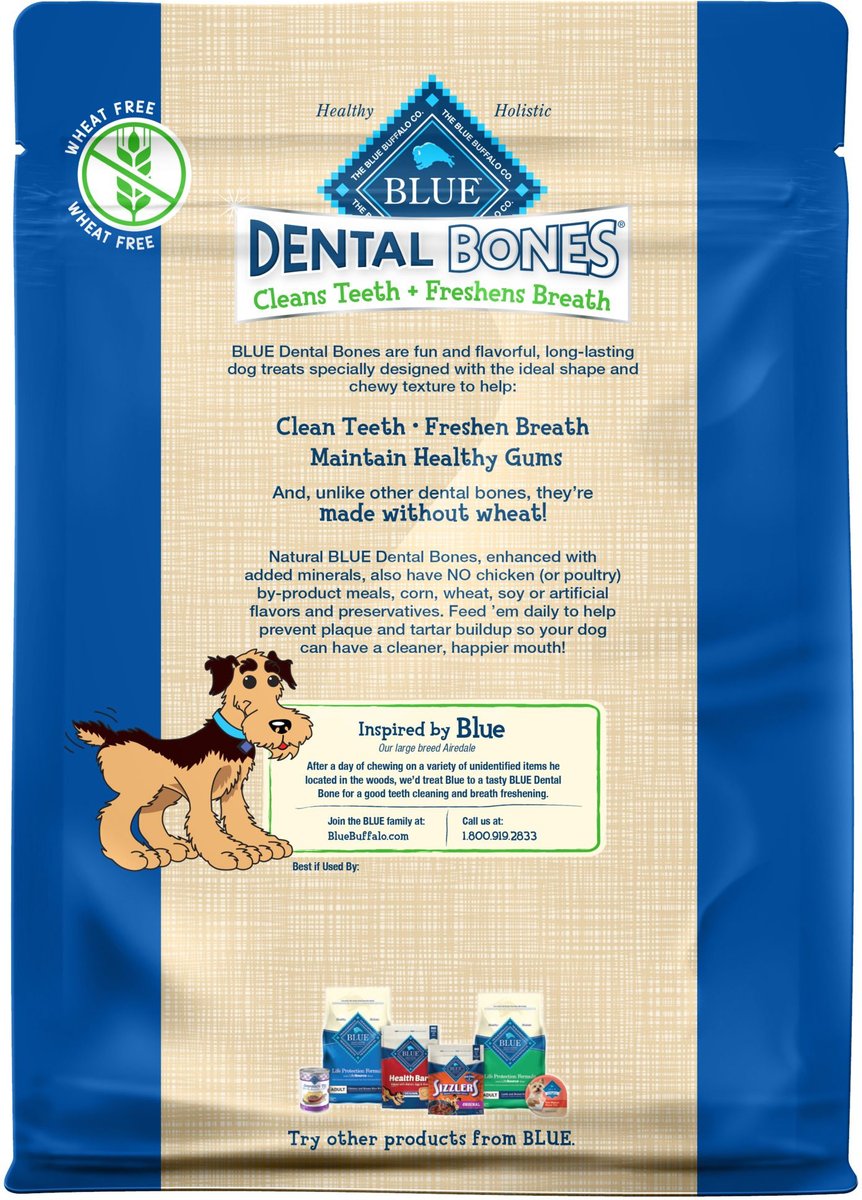 Blue Buffalo Dental Bones All Natural Rawhide-Free Mini Sized Dental D