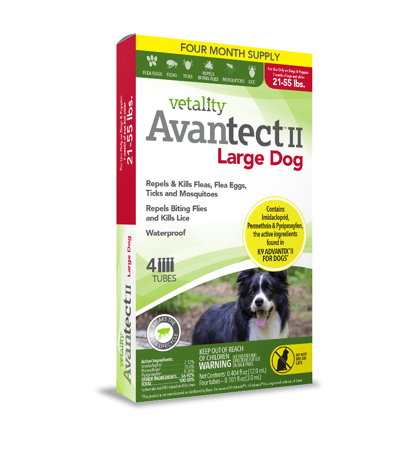 Vetality Avantect II Monthly Topical Flea and Tick Treatment for Large