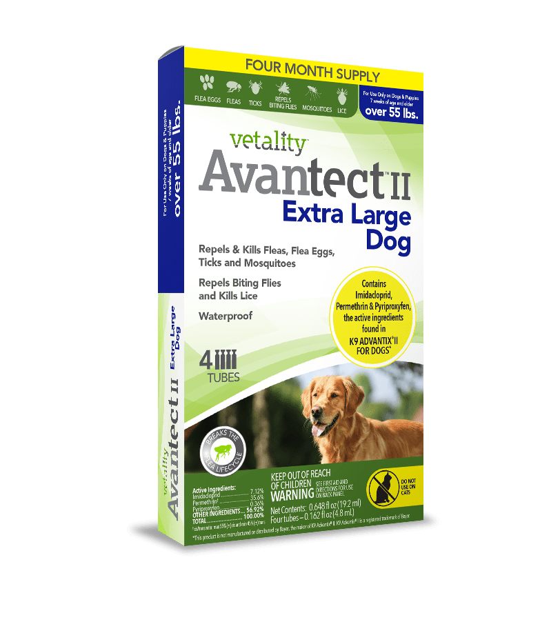 Vetality Avantect II Monthly Topical Flea and Tick Treatment for Extra