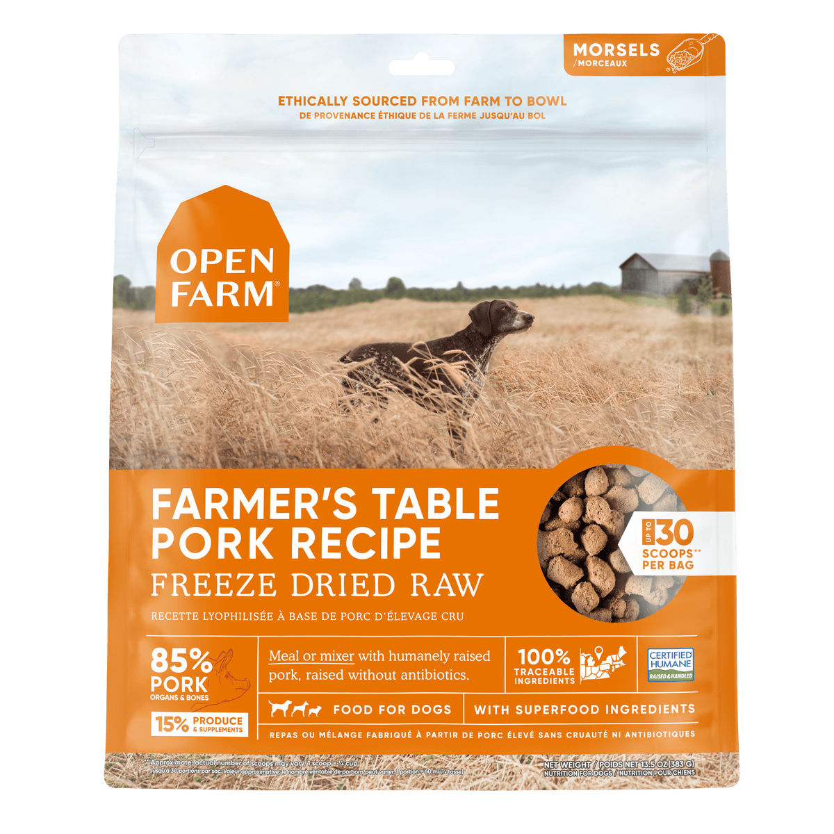 Open Farm Farmers Table Pork Freeze Dried Raw Dog Food