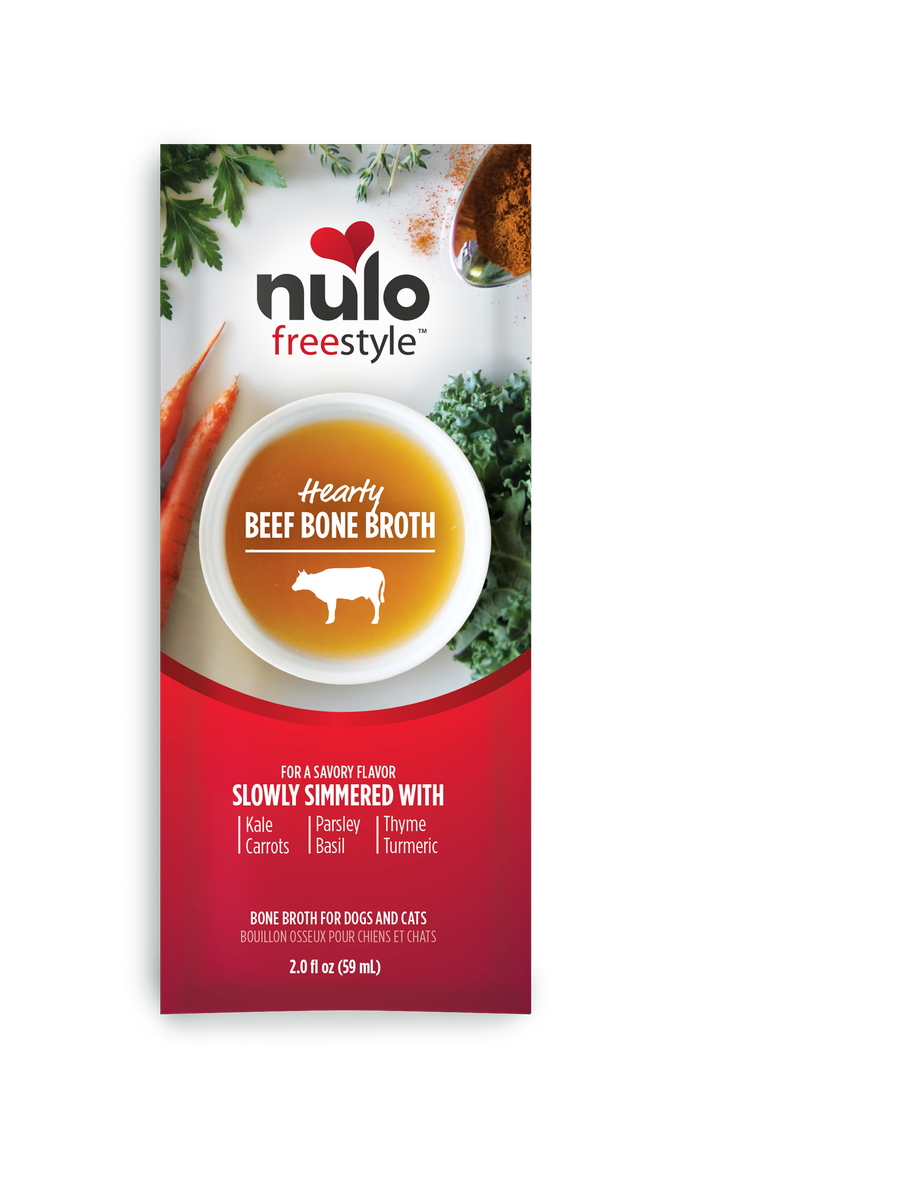 Nulo Freestyle GrassFed Beef Bone Broth Dog & Cat Food Topper Pouch