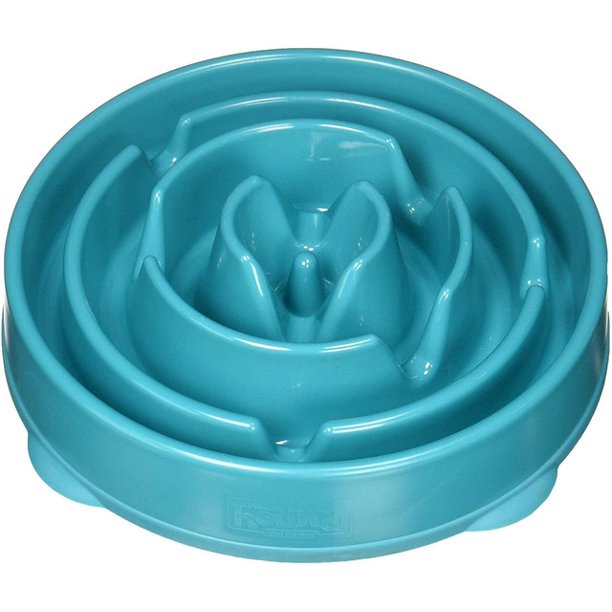 Outward Hound Fun Feeder Slo-bowl Feeder For Dogs In Teal