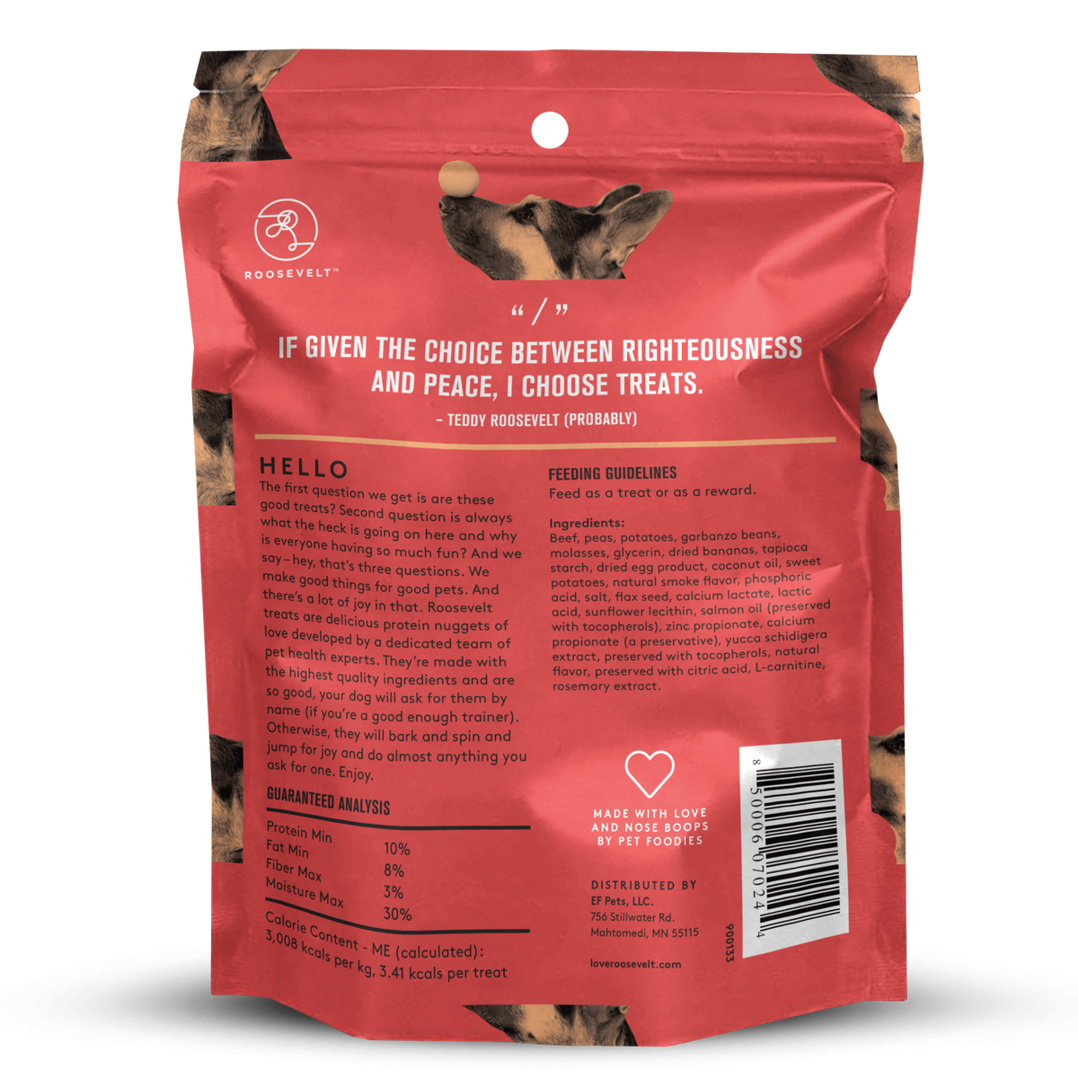 Roosevelt Soft & Chewy Dog Treats Beef Recipe