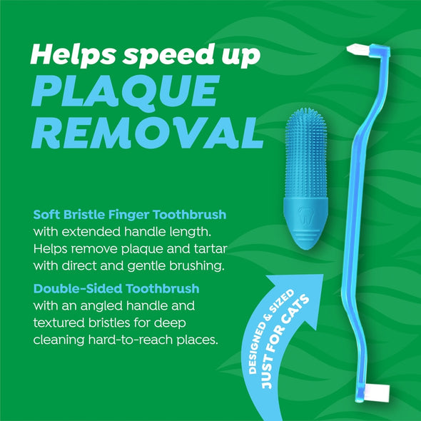 TropiClean Fresh Breath Odor & Tartar Control Cat Dental Kit