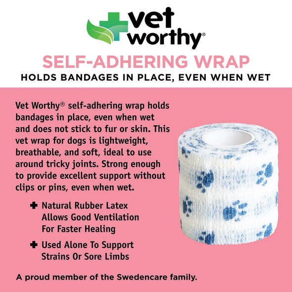 Vet Worthy Self Adhering Bandage Wrap for Dogs & Cats