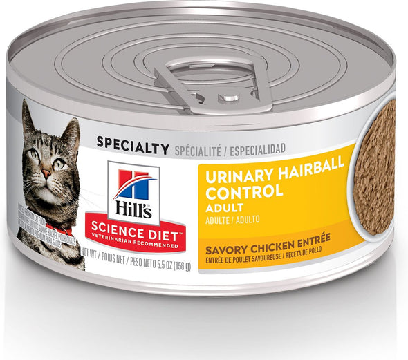 Hill's Science Diet Adult Urinary & Hairball Control Savory Chicken Canned Cat Food