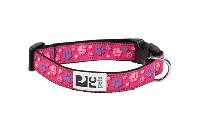 RC Pets Clip Collar for Dogs in Fresh Tracks Pink Pattern
