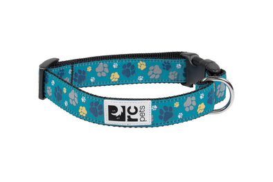 RC Pets Clip Collar for Dogs in Fresh Tracks Teal Pattern