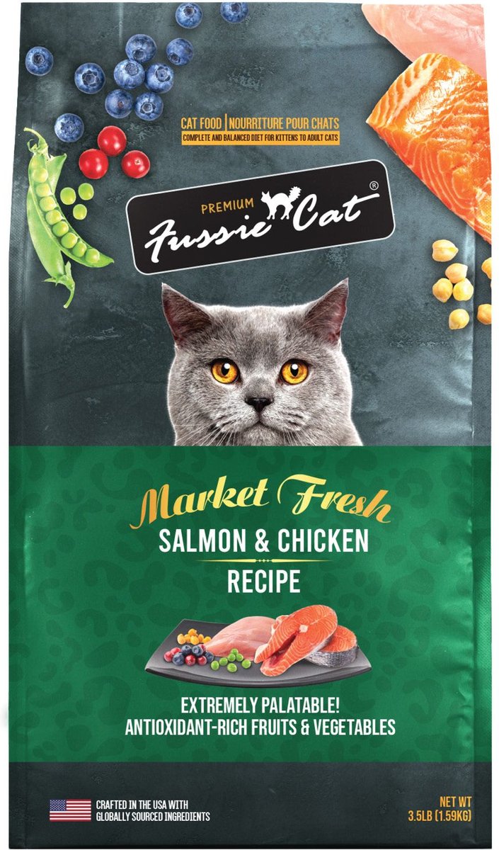 Fussie Cat Market Fresh Grain Free Salmon Chicken Recipe Dry Cat Foo