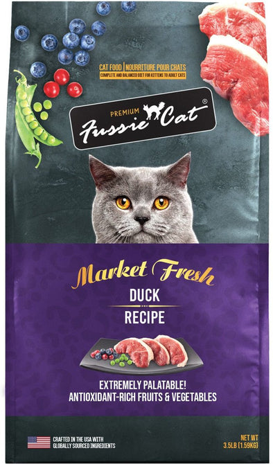 Fussie Cat Market Fresh Grain Free Duck Recipe Dry Cat Food