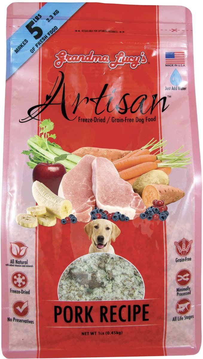 Grandma Lucy's Artisan Grain Free Pork FreezeDried Raw Dog Food