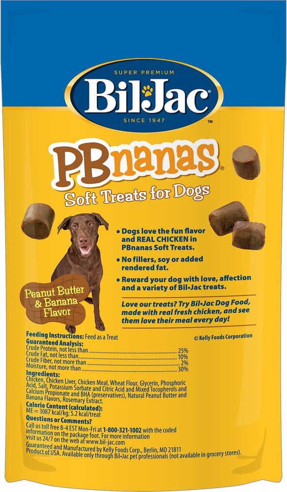 Bil-Jac PBnanas Peanut Butter & Banana Flavor Dog Treats
