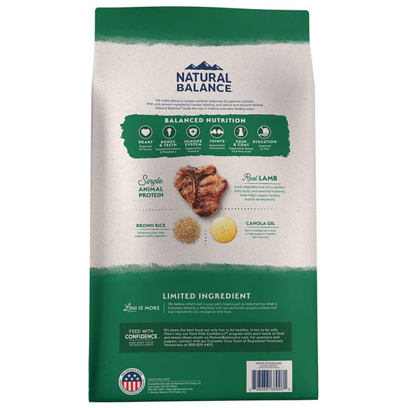 Natural Balance Limited Ingredient Lamb & Brown Rice Recipe Dry Dog Food