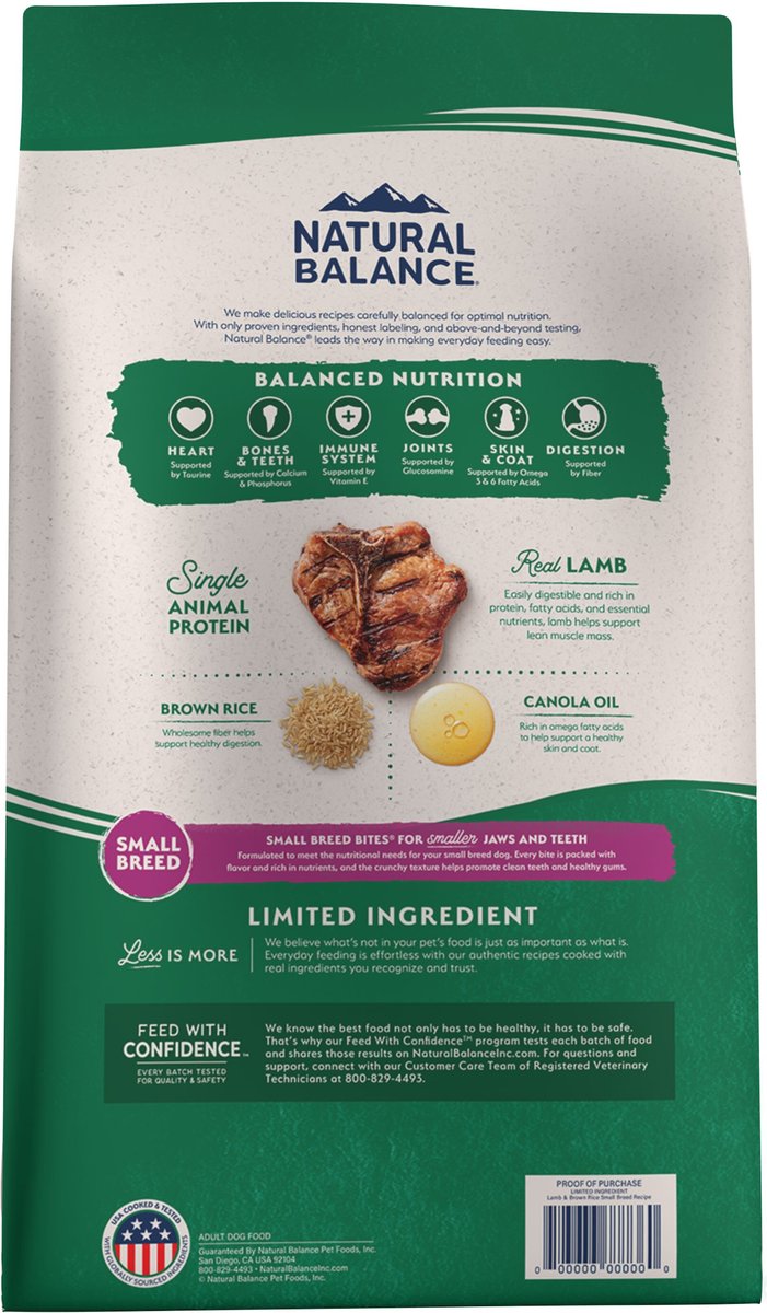 Natural Balance Limited Ingredient Diets Lamb Brown Rice Form