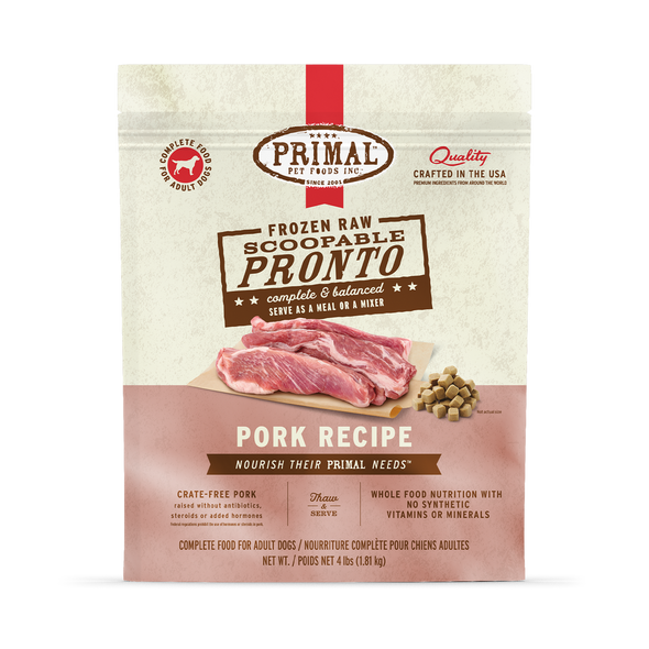 Primal Pronto Raw Frozen Pork Dog Food