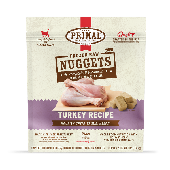 Primal Raw Frozen Nuggets Turkey Formula Nuggets For Cats