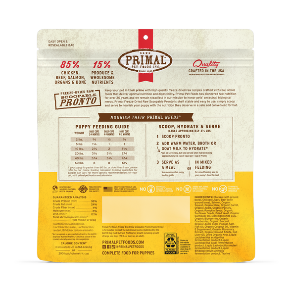 Primal Pronto Puppy Recipe Freeze-Dried Raw Dog Food