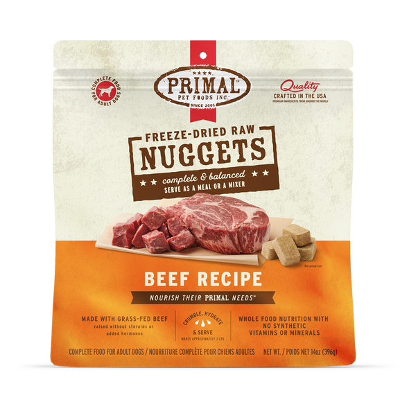 Primal Freeze Dried Nuggets Grain Free Beef Formula Dog Food