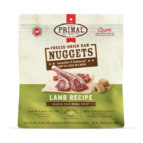 Primal Freeze Dried Nuggets Grain Free Lamb Formula Dog Food