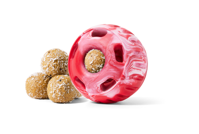 Woof Pupsicle Long Lasting Refillable Dog Treat Dispenser Toy in Holiday Candy Cane