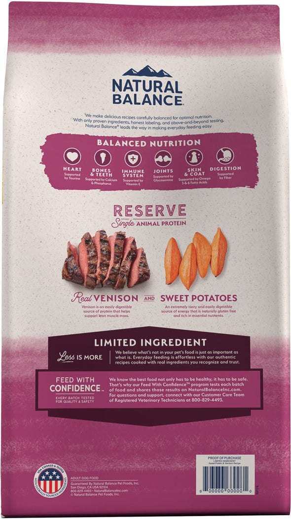 Natural Balance Limited Ingredient Reserve Grain-Free Sweet Potato & Venison Recipe Dry Dog Food