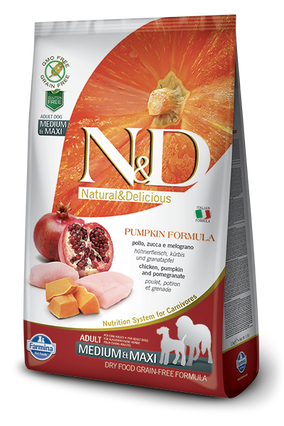 Farmina Pet Foods Medium & Maxi Adult Grain Free Chicken Pumpkin & Pomegranate Formula Dry Dog Food