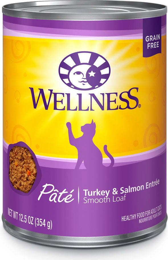 Wellness Complete Health Natural Grain Free Turkey and Salmon Pate Single Wet Canned Cat Food
