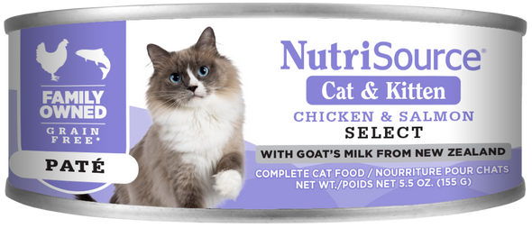 NutriSource Grain Free Chicken & Salmon Select Canned Cat Food