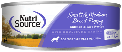 NutriSource Small and Medium Breed Puppy Chicken & Rice Canned Dog Food