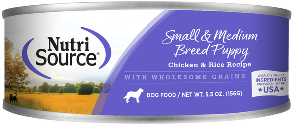 NutriSource Small and Medium Breed Puppy Chicken & Rice Canned Dog Food
