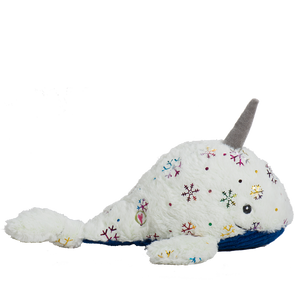 HuggleHounds Nellie Narwhal Knottie Holiday Toy for Dogs