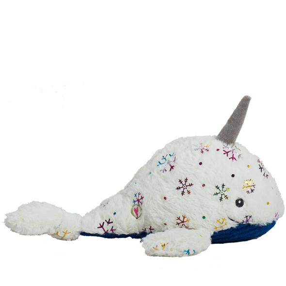 HuggleHounds Nellie Narwhal Knottie Holiday Toy for Dogs