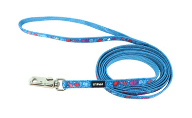 Coastal Pet Products Li'l Pals Charming Ribbon Overlay Dog Leash in Li'l Sea Creatures