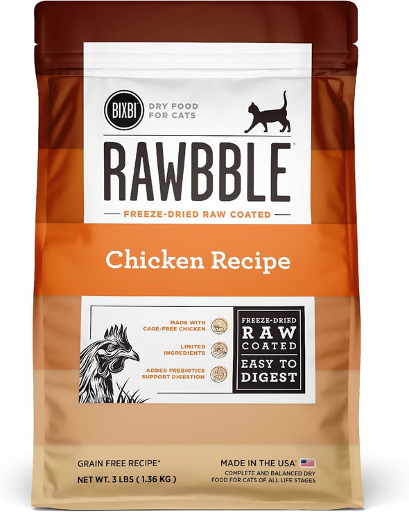 Bixbi Rawbble Freeze-Dried Raw Coated Grain-Free Chicken Recipe Dry Cat Food