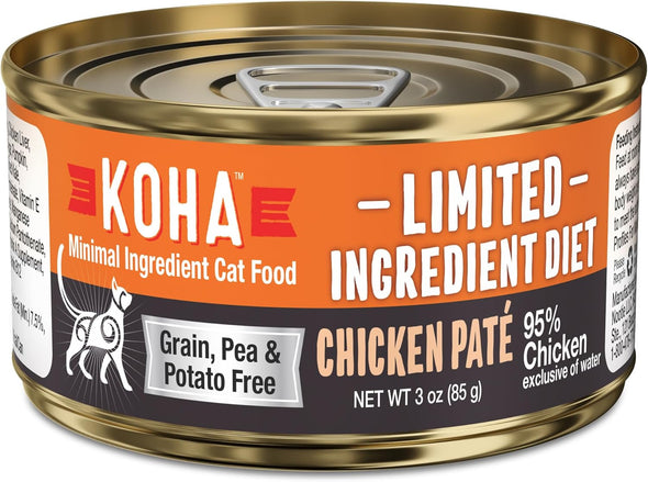 KOHA Grain & Potato Free Limited Ingredient Diet Chicken Pate Single Canned Cat Food