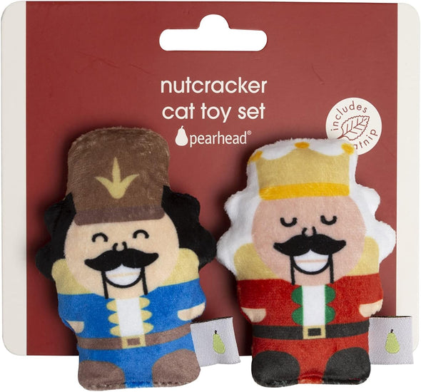 Pearhead Nutcrackers Holiday Plush Cat Toys (2 Pack)