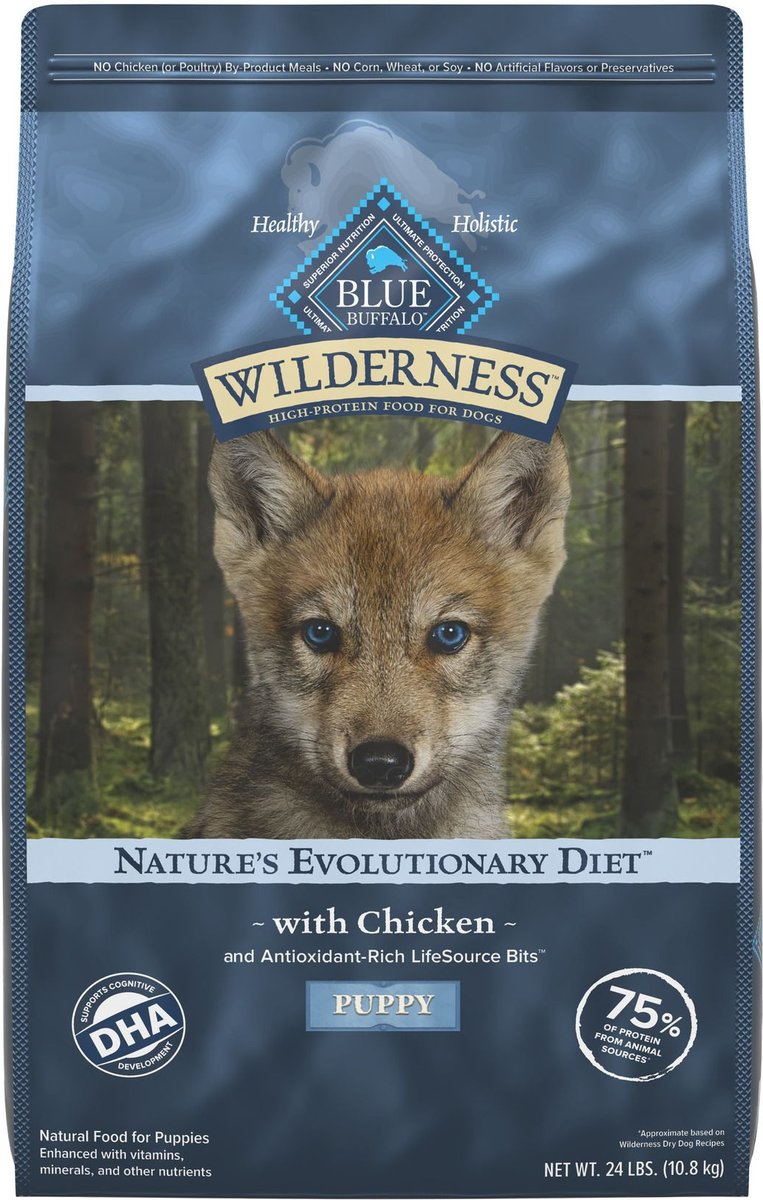 Blue Buffalo Wilderness Wholesome Grains Puppy Chicken Recipe Dry Dog