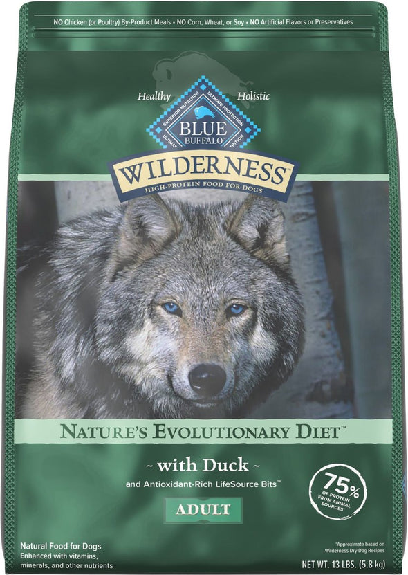 Blue Buffalo Wilderness Wholesome Grains Duck Recipe Adult Dry Dog Food