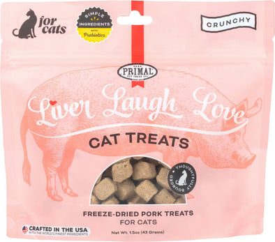 Primal Liver Laugh Love for Cats! Simply Pork Recipe Treats for Cat