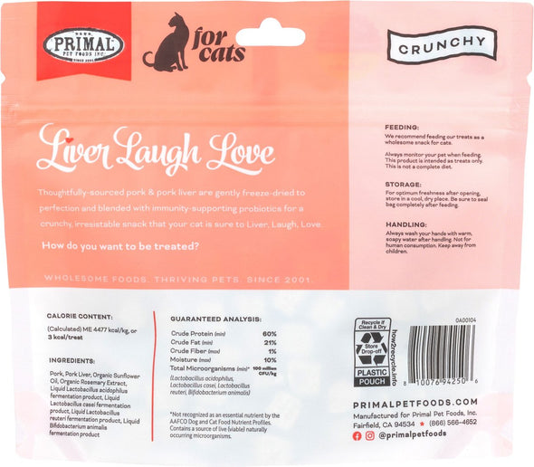 Primal Liver Laugh Love for Cats! Simply Pork Recipe Treats for Cat