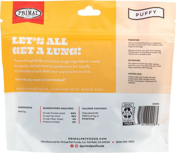 Primal Let's All Get A Lung Beef Recipe Treats for Dogs