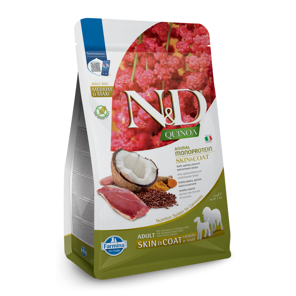 Farmina N&D Quinoa Skin & Coat Duck, Quinoa Coconut & Turmeric Formula