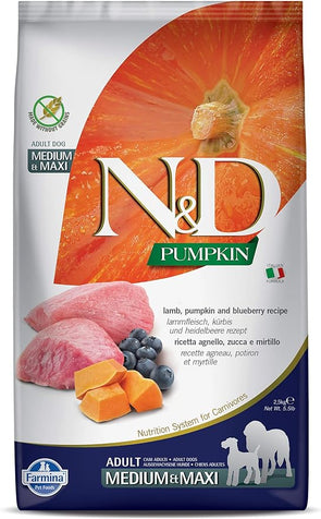 Farmina Pet Foods Medium & Maxi Adult Grain Free Lamb Pumpkin & Blueberry Formula Dry Dog Food