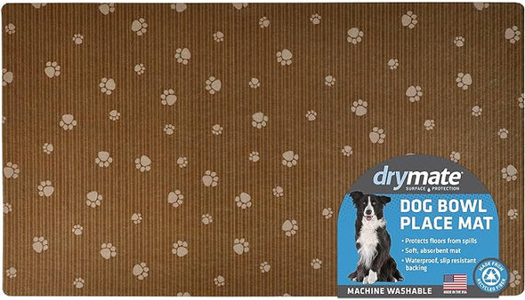 Drymate Brown Stripes with Tan Paws Feeding Placemat for Pets