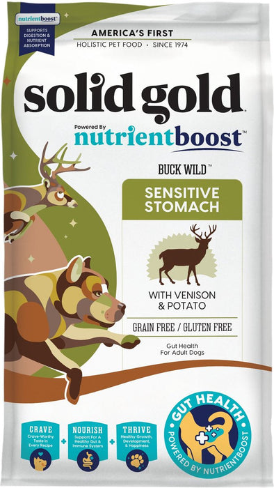 Solid Gold Nutrientboost Buck Wild Sensitive Stomach Wild Venison, Potato & Pumpkin Recipe Dry Dog Food