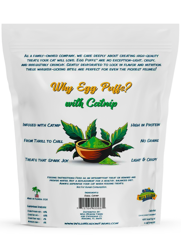 Wild Meadow Farms Egg Puffs with Catnip Cat Treats