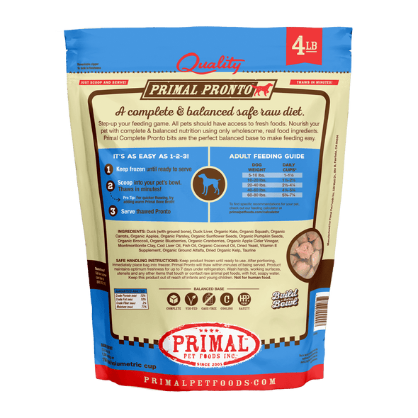 Primal Pronto Duck Formula Frozen Dog Food
