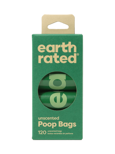 Earth Rated Unscented Dog Waste Bags, 8 Refill Rolls 120-Count