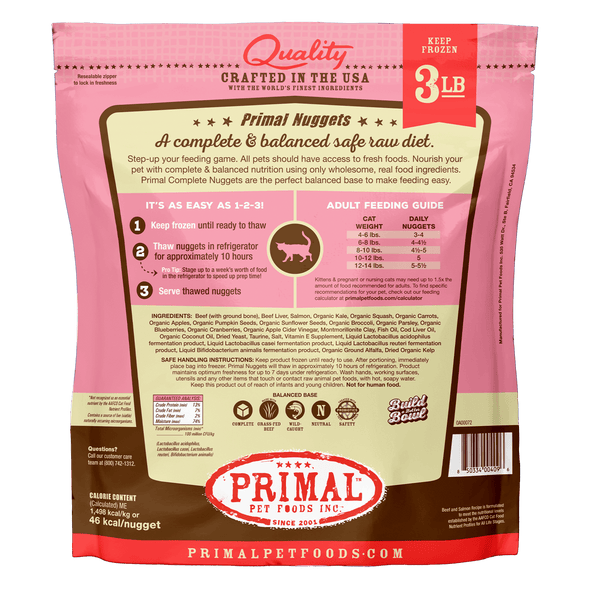Primal Beef & Salmon Formula Nuggets For Cats
