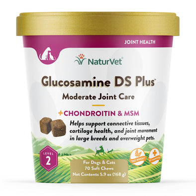 NaturVet Glucosamine DS Plus MSM Level 2 Moderate Care Soft Chews for Dogs